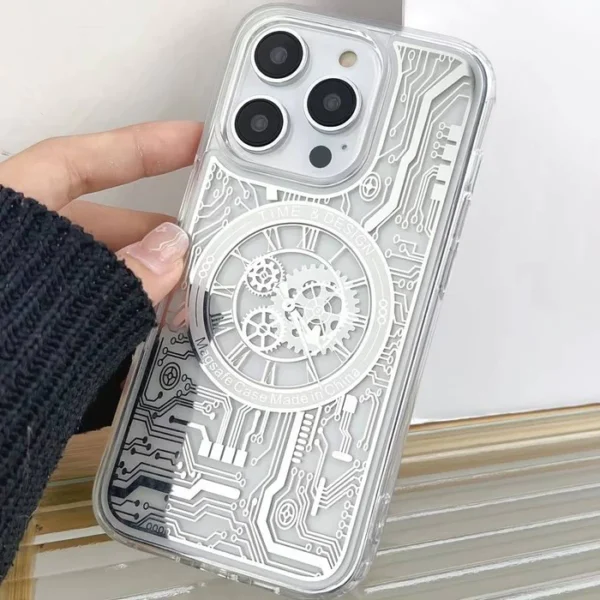 Time Machine Mag Safe Cases for iPhone - Silver