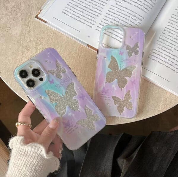 Holographic Butterfly Purple cases for iPhone