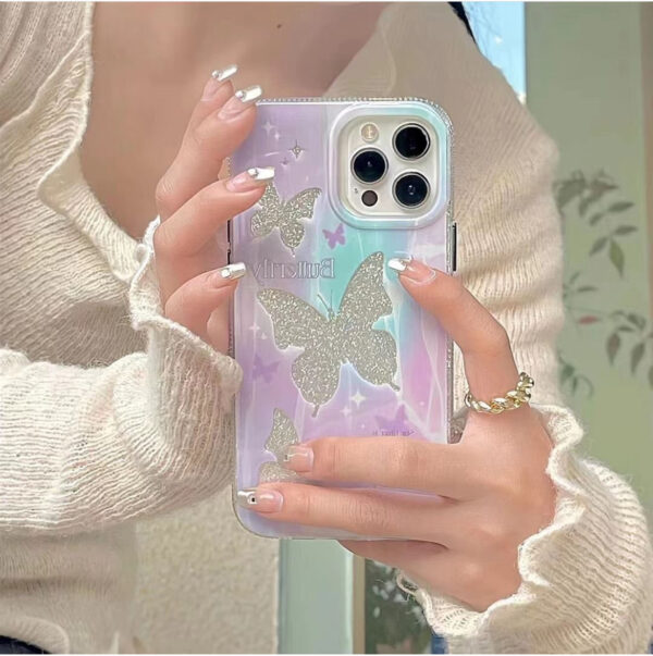 Holographic Butterfly Purple cases for iPhone - Image 2