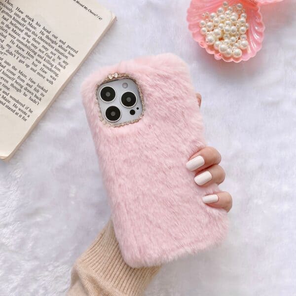 Pink Fur Cases for iPhone 15