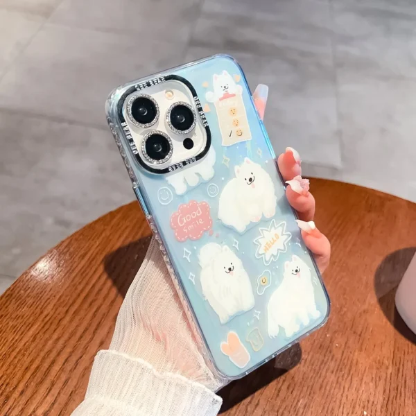 Cute Animal Cartoon Case with Diamond Lens