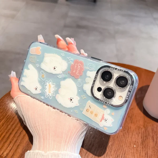 Cute Animal Cartoon Case with Diamond Lens - Image 2