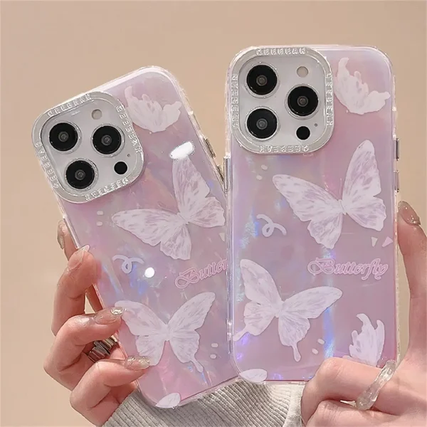 Holographic ButterFly Cases with Charms for iPhone - Image 3