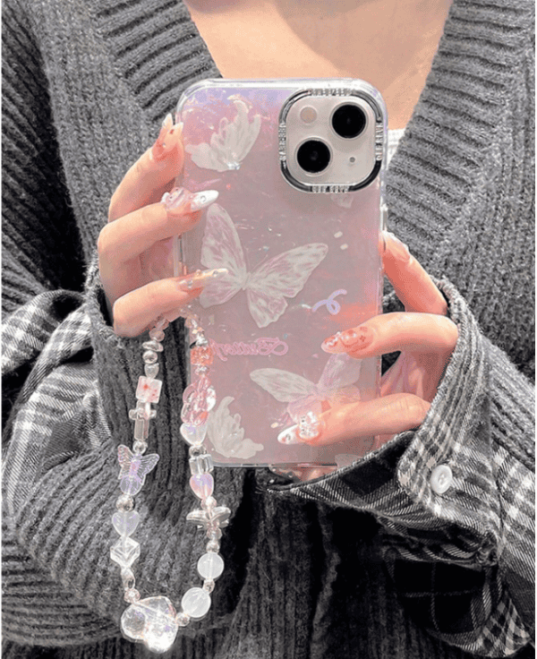 Holographic ButterFly Cases with Charms for iPhone - Image 2