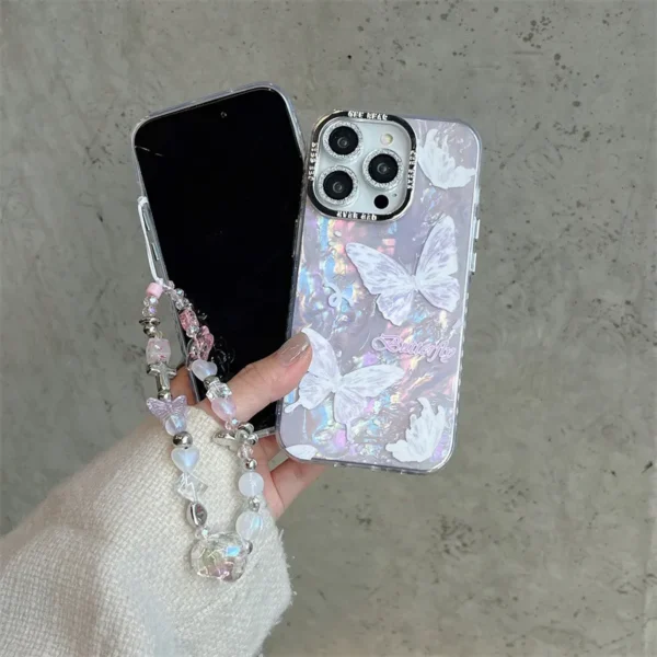 Holographic ButterFly Cases with Charms for iPhone - Image 9