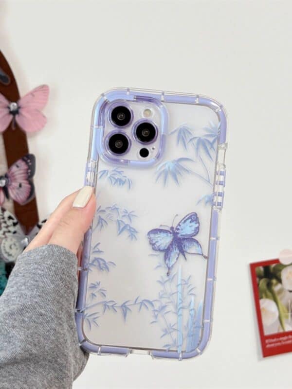 Purple Transparent Butterfly Silicone cases for iPhone - Image 3