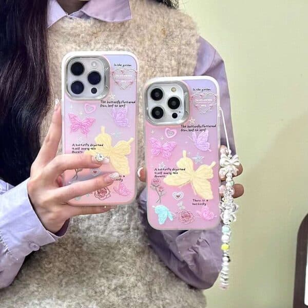 Butterfly Holographic Colorful Cases with Charms for iPhone