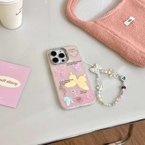 Butterfly Holographic Colorful Cases with Charms for iPhone - Image 3