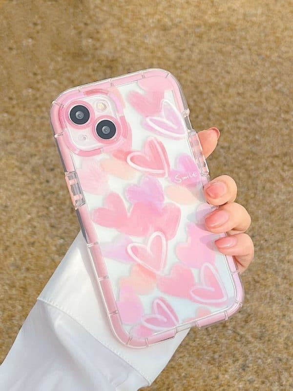 Cute Pastel Transparent Small Heart Silicone cases for iPhone - Image 2