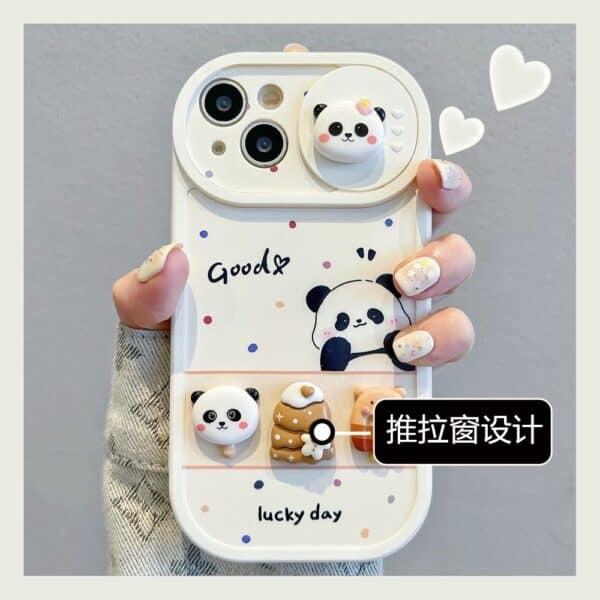 Good Panda Cute Cases with Moving Slider for iPhone