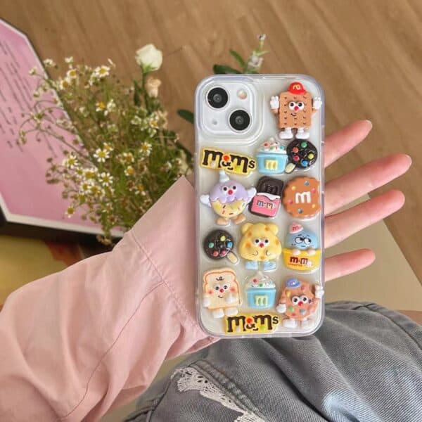 M&M Cute 3d characters case for iPhone