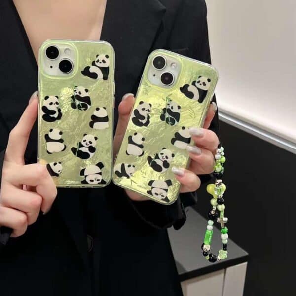 Cute Panda Cases with Cute Charms for iPhone