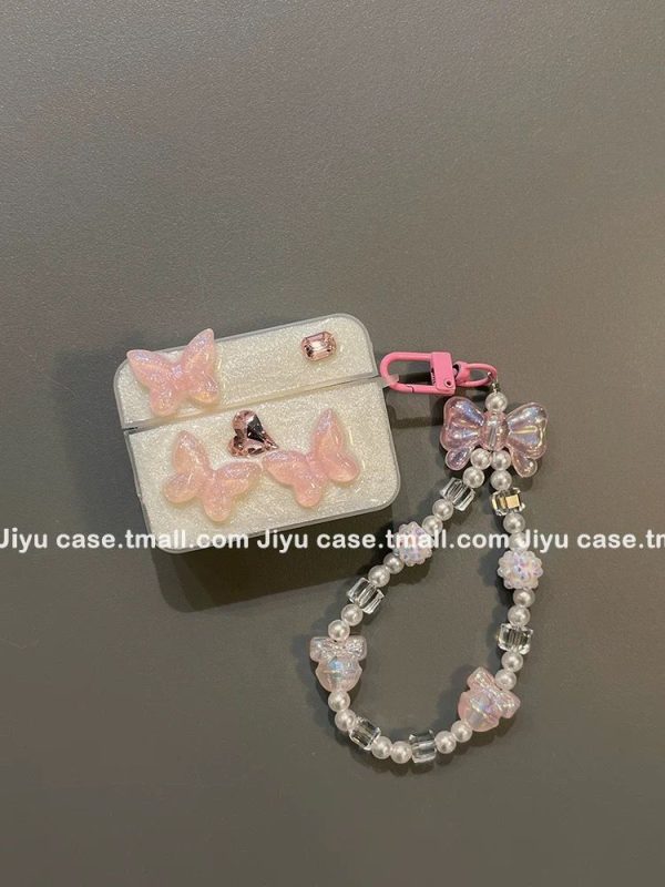 Pink Butterfly Cases with Charm for Airpods - Airpods Pro and Pro 2 - Image 4