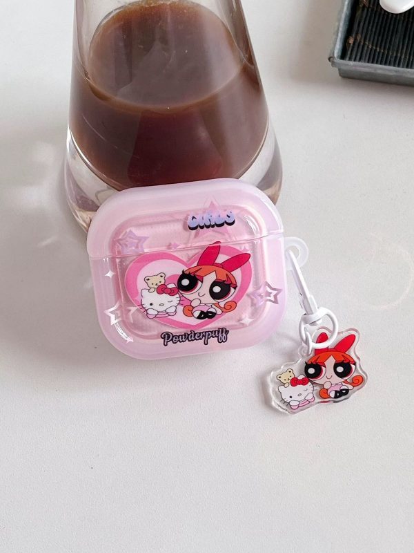 Cute PowerPuff Case with Charm for Airpods - Airpods Pro and Pro 2