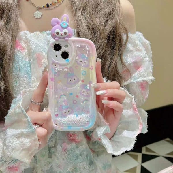 Cute Stella Lou Glitter Floating Case for iPhone