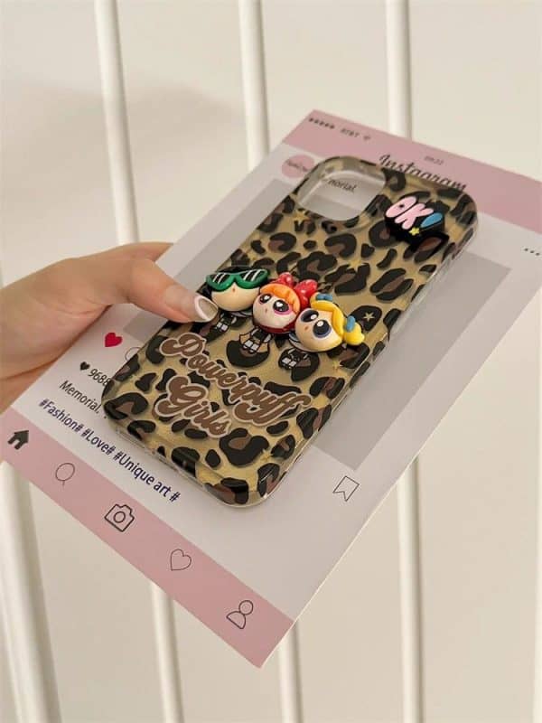 Leopard Design Power Puff Cases for iPhone - Image 4