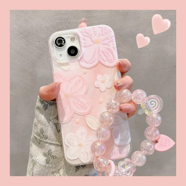 Designer Floral Cases with Charms for iPhone