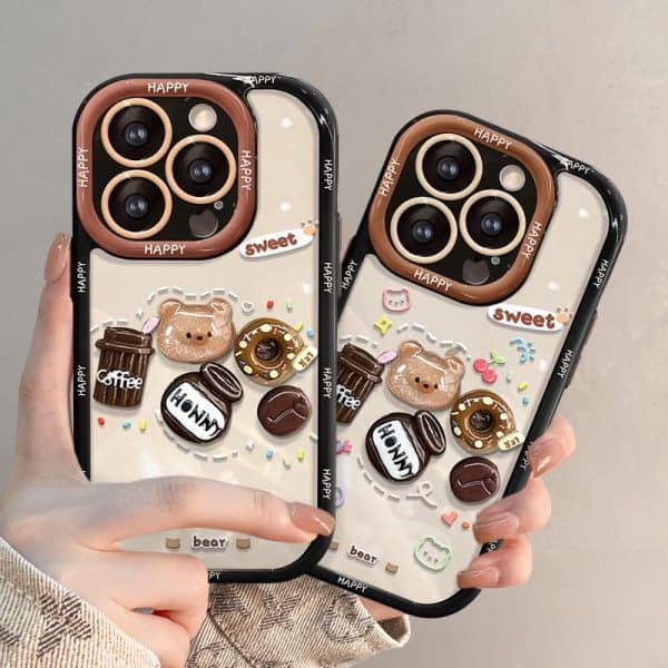 Cute Sweet 3D Brown Coffee Cases with Charm available for iPhone - Image 4