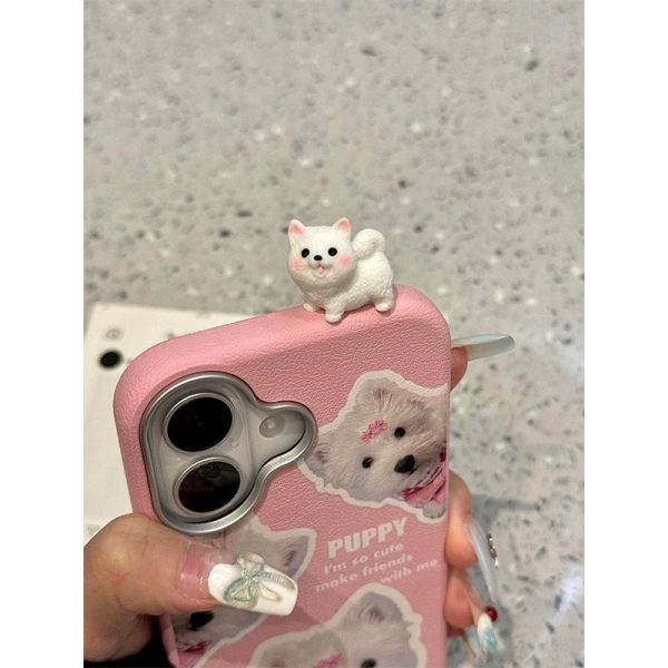 Cute Puppy with small hanging phone cases for iPhone - Image 2