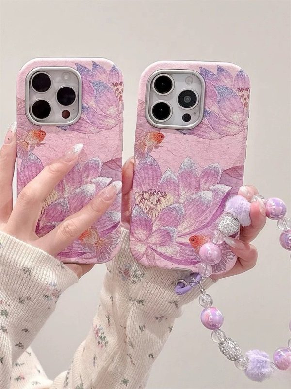 Aesthetic Floral cases with Charms for iPhone