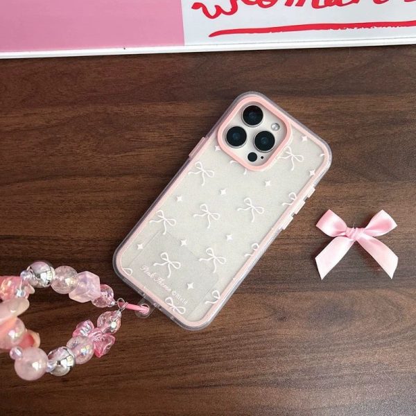 Pink Shimmer Bow cases with Charms for iPhone - Image 2